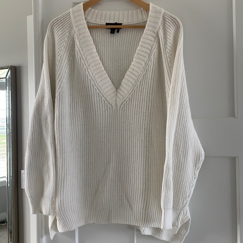 Express oversized V neck sweater